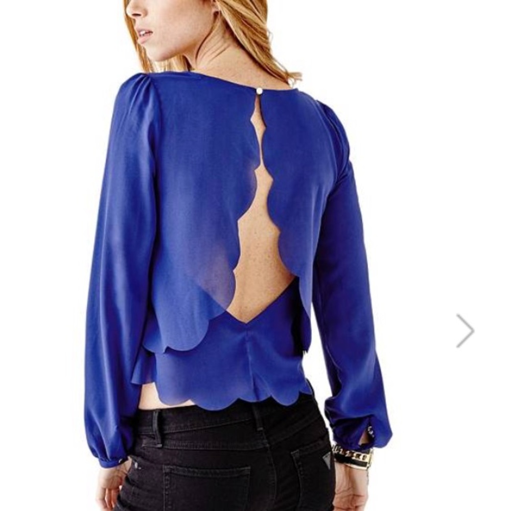 NWT Guess Scallop Open Back Top NWT